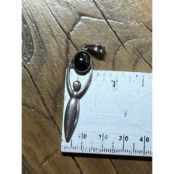 Sterling Silver 925 Black Onyx Pendant. Necklace. Jewelry. Goddess/Person? - Picture 4 of 5